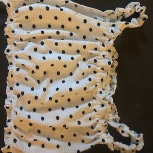 Tank mini crop top polka dot topshop